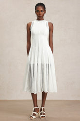 Zalma Round Neck Sleeveless Lace Maxi Dress