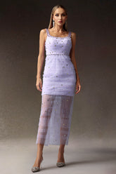 Lenra Sleeveless Diamond Sequin Maxi Dress