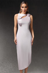 Elissa Sleeveless Flowers Hollow Out Maxi Dress
