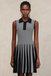 Kyler Lapel Sleeveless Folds Mini Dress