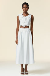 Noah V-Neck Sleeveless Flowers Top And Skirt Two-Piece Set