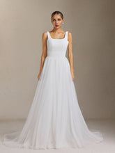 Polasa Square-neck jumpsuit, chiffon two-piece maxi wedding dress
