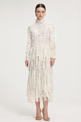 Textured Knit Long-Sleeve Top With Ribbon Details