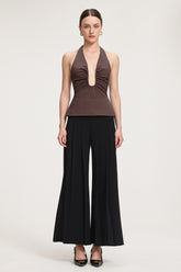 Pleated V-Neck Top