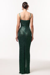 Megan Flower Cut Out Twist Slit Maxi Dress - Green