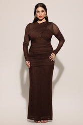 Yvaine Long Sleeve Fold Maxi Dress