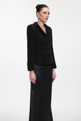 Vali Classic Tailored Long Sleeve Tweed Jacket and Skirt Set
