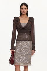 Lane Elegant Contour Top And Skirt Set
