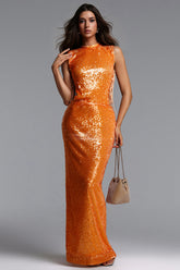 Tazeda Glamorous Contour Sleevelss Sequin Maxi Dress