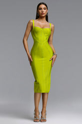Subra Classic Contour Curve Bandage Midi Dress