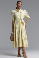 Paza Resort Flowy Puff Sleeve Woven Maxi Dress
