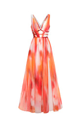Ierra Sleeveless V-Neck Diamond Maxi Dress