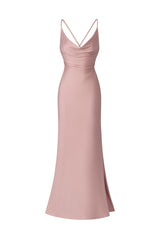 Hazada Backless Metal Diamond Maxi Dress