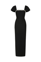 Romelle Short Sleeve Diamond Bandage Maxi Dress