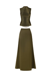 Siayh Sleeveless Tassels Bandage Maxi Two Piece Set