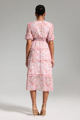 Tanya Puff Sleeves Floral Midi Dress