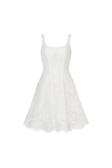 Tutuni Lace square-neck halter mini dress