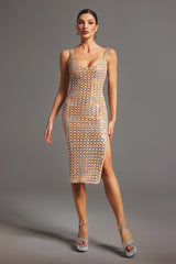 Riza Sleeveless Diamond Midi Dress