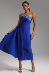 Marcella One Shoulder Diamond Bandage Maxi Dress