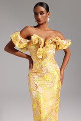 Merrit Off-the-Shoulder Jacquard Midi Dress
