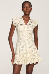 Nunaa Hollow Out Lace Flowers Mini Dress