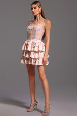 Waner Sleeveless Printing Flowers Mini Dress