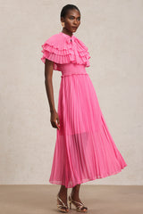 Erryn Sleeveless Folds Midi Dress