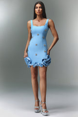 Nomi Sleeveless Diamond Flowers Mini Dress