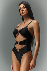 Johe Sleeveless Hollow out Mini Swimsuit