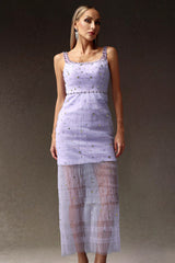 Lenra Sleeveless Diamond Sequin Maxi Dress
