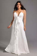 Yvonne Sleeveless V-Neck Flowers Flounce Maxi Dress