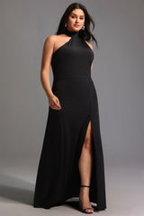 Ursula Halter One Shoulder Slit Maxi Dress