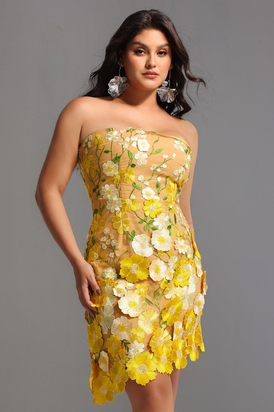 Kimmi Sleeveless Flowers Mini Dress