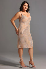 Riza Sleeveless Diamond Midi Dress