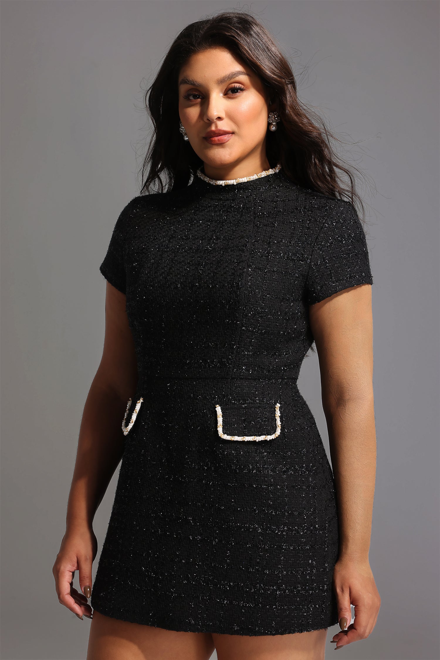 Quincy Short Sleeve Diamond Mini Dress