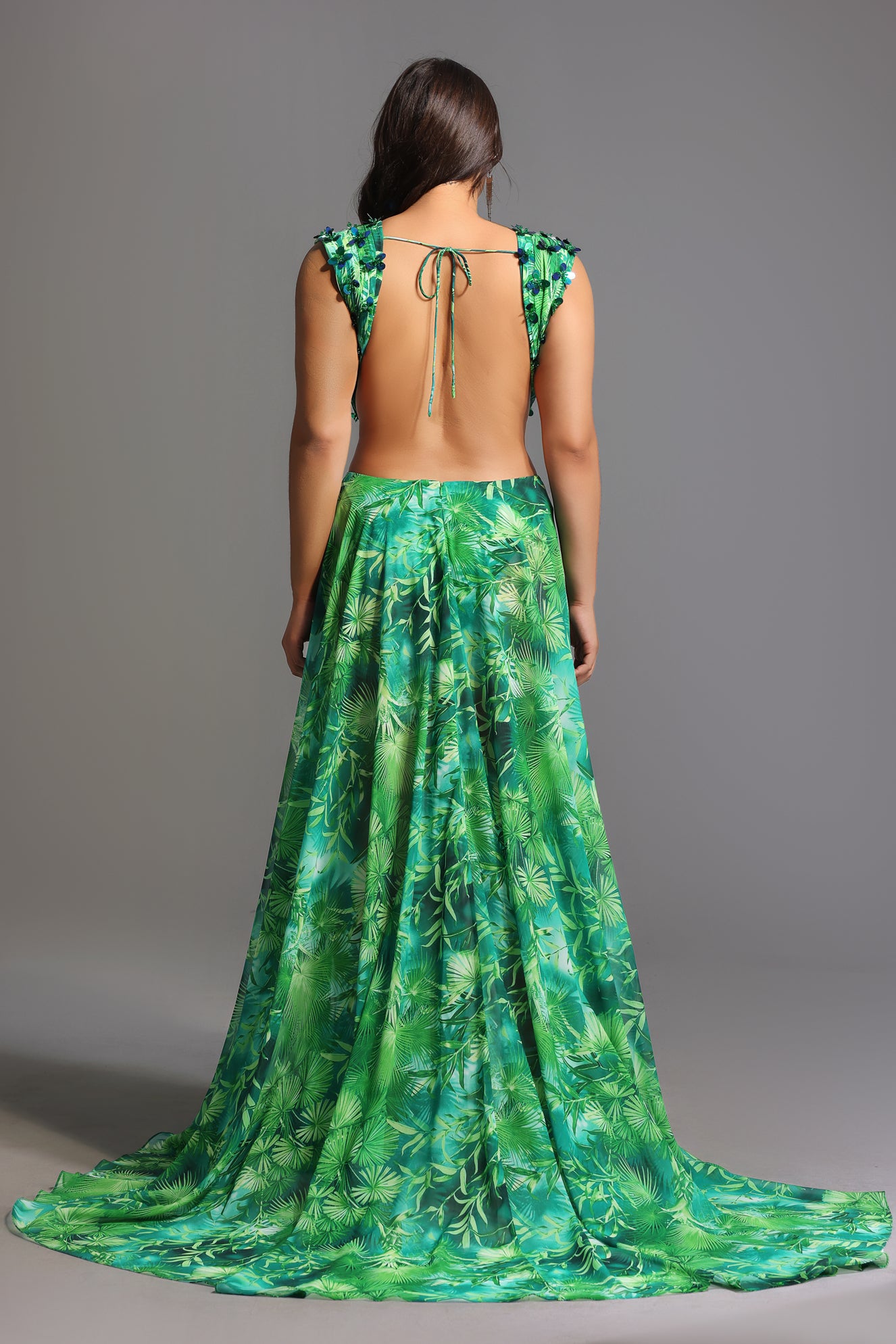 Yoland Printed Embellished Maxi Dress