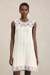 Samson Sleeveless Flowers Lace Mini Dress