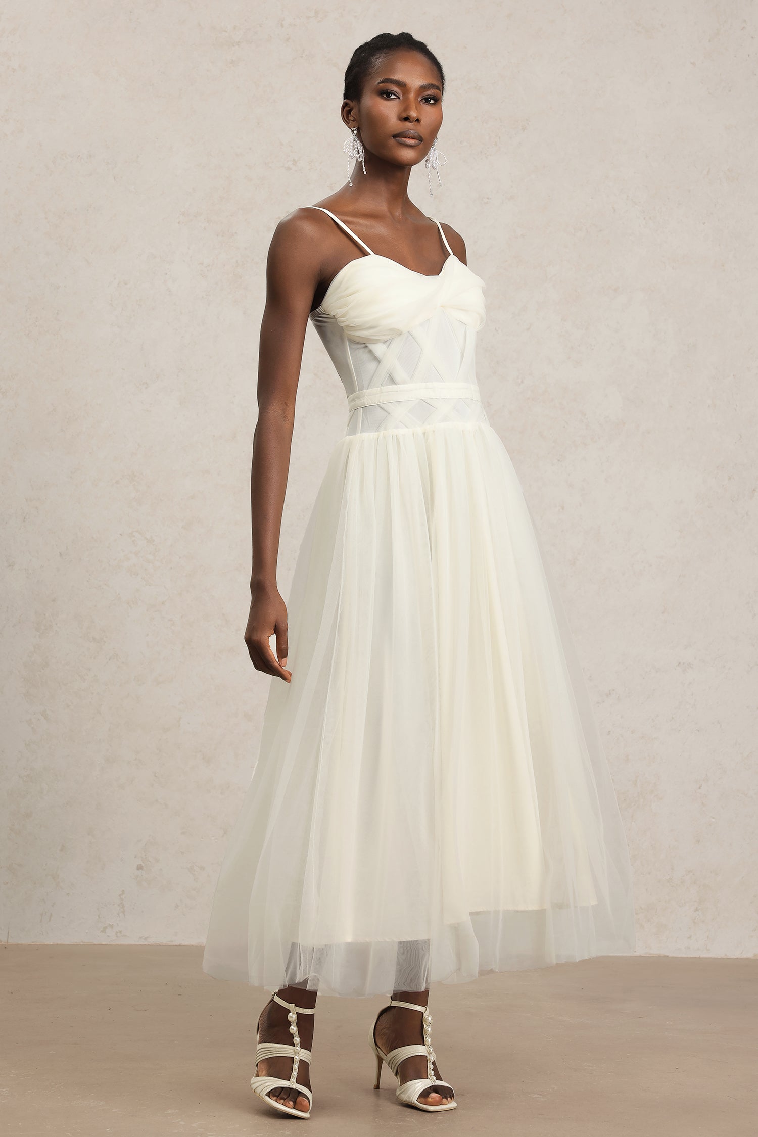 Omega Halter Folds Maxi Dress