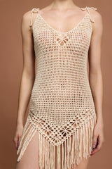 Janetta Halter V-Neck Hollow Out Mini Dress