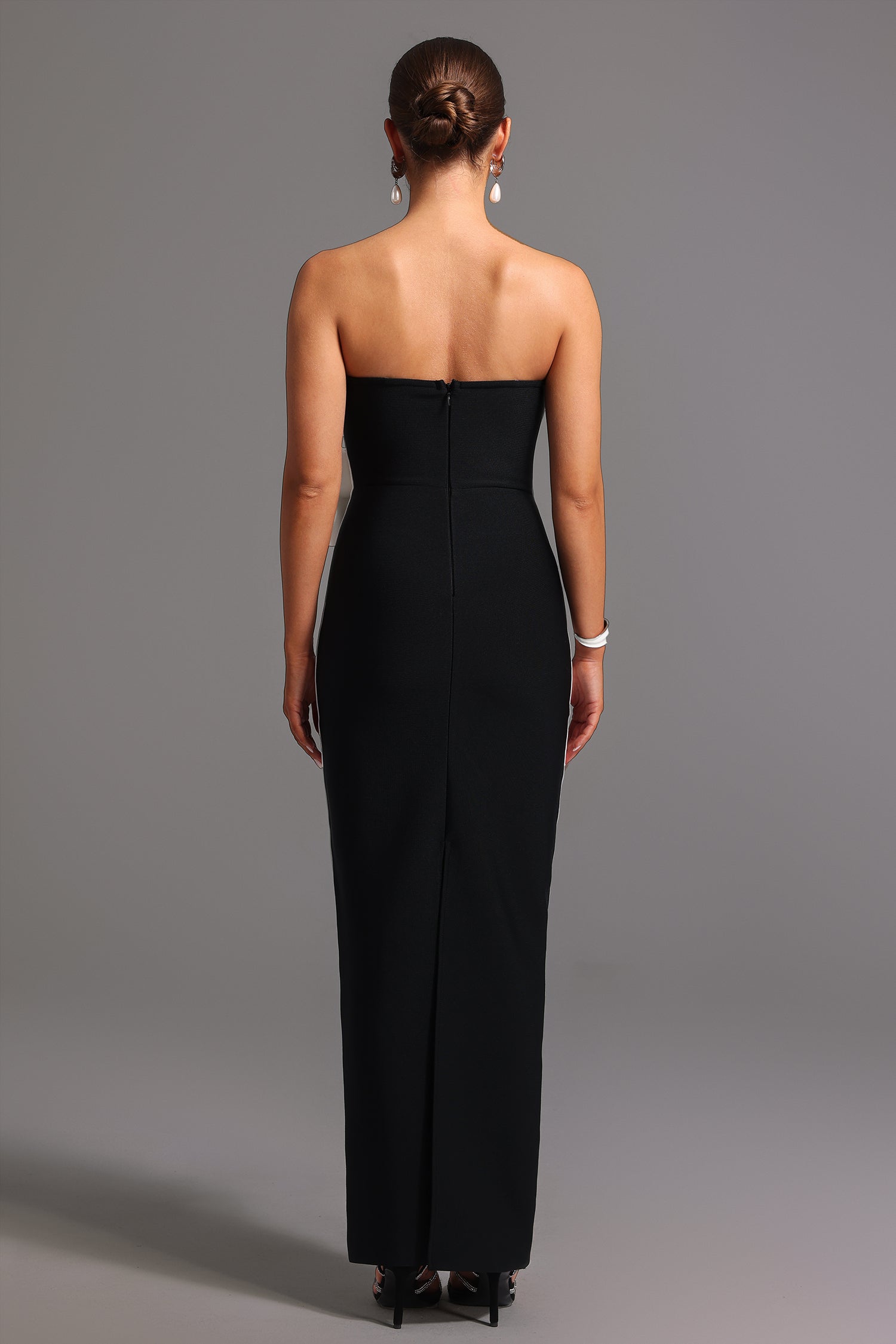 Sling Bandage Strapless Bow Maxi Dress