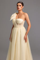Suku One Shoulder Bow Maxi Dress