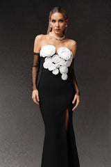 Kendall Sleeveless Flower Long Sleeves Bandage Maxi Dress