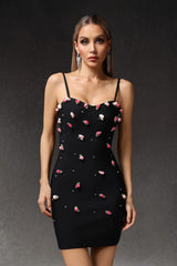 Sue Sleeveless Flowers Bandage Maxi Dress