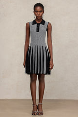 Kyler Lapel Sleeveless Folds Mini Dress