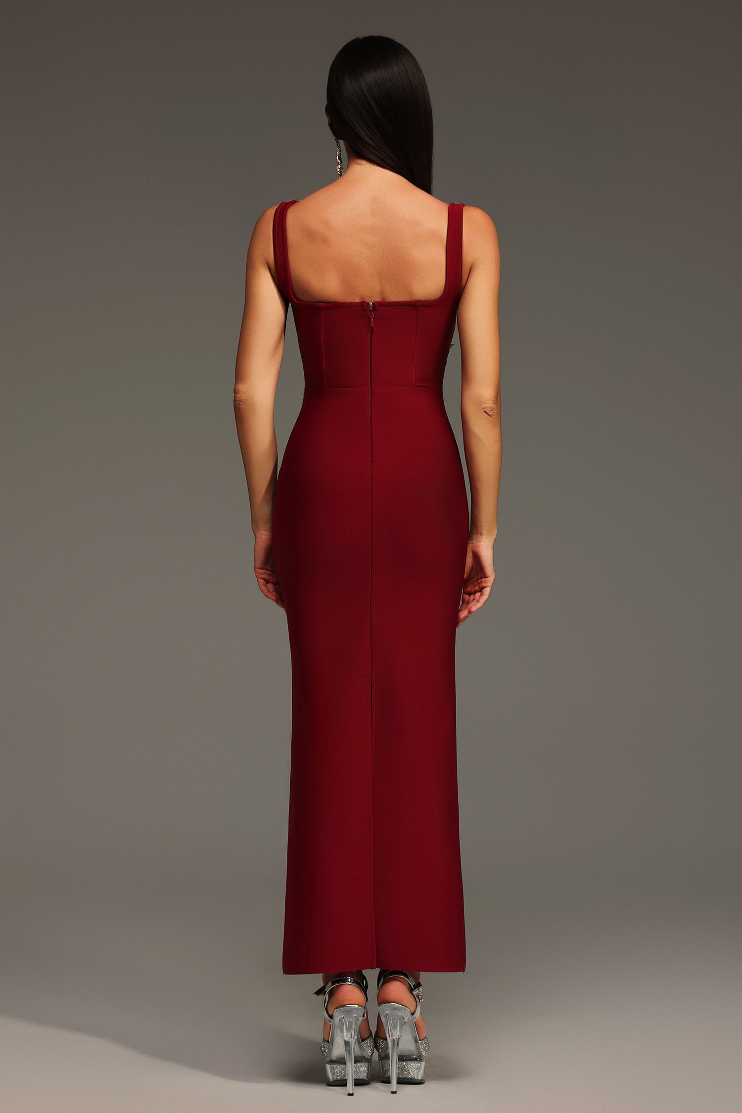 Krystal Sleeveless Diamond Bandage Maxi Dress