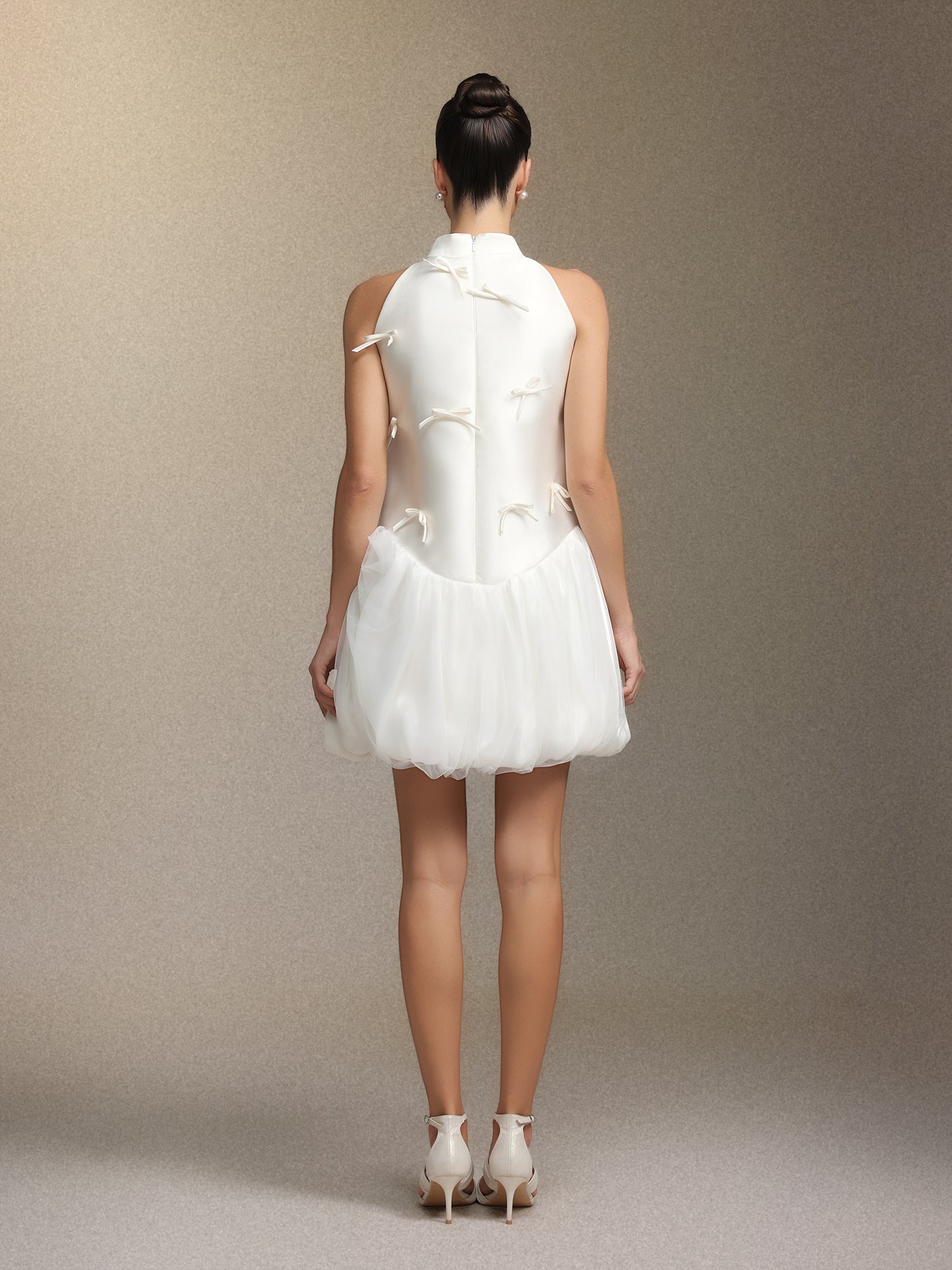 Vali Strapless satin sleeveless mini dress