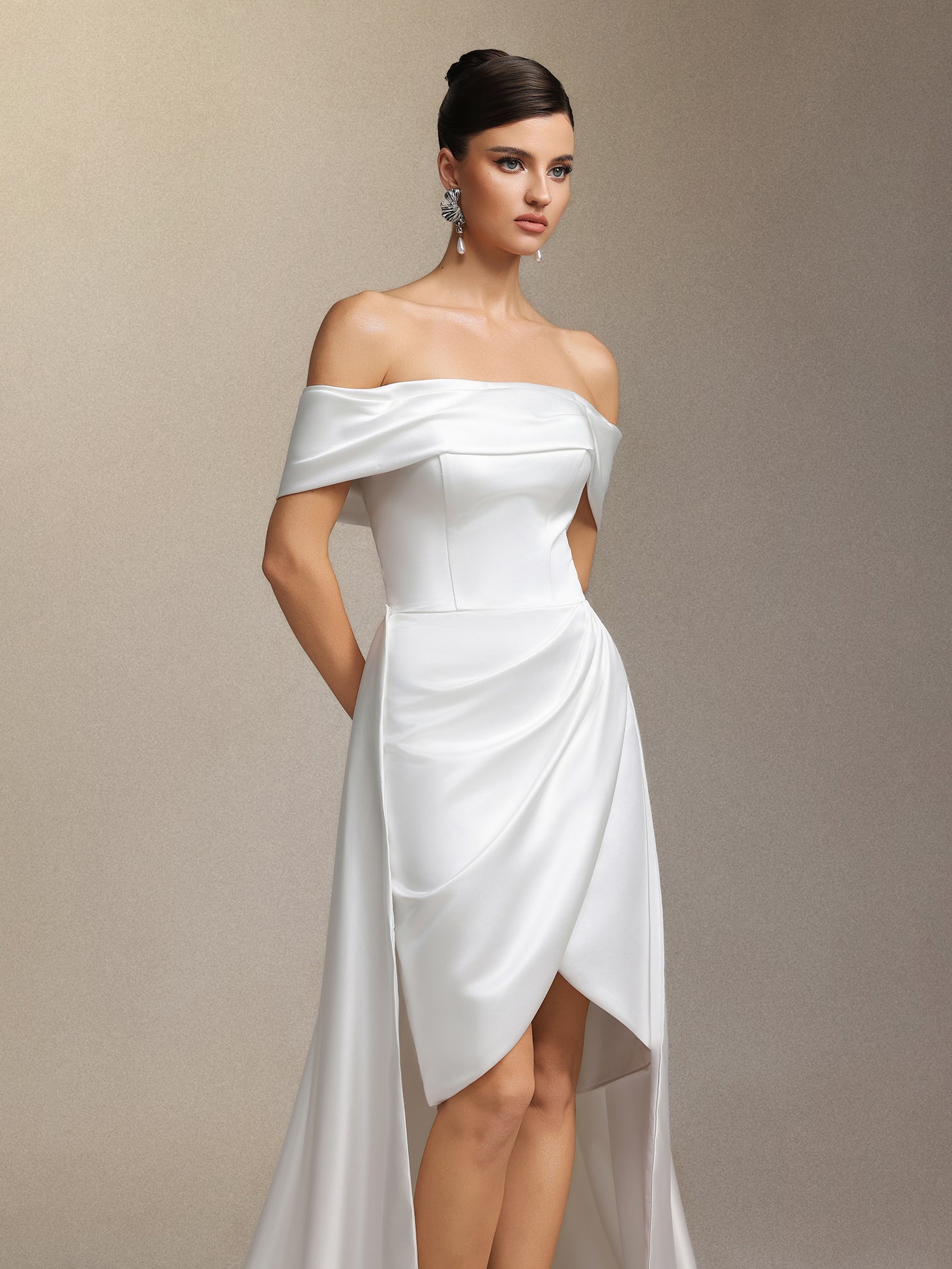Marris off-shoulder detachable maxi wedding dress