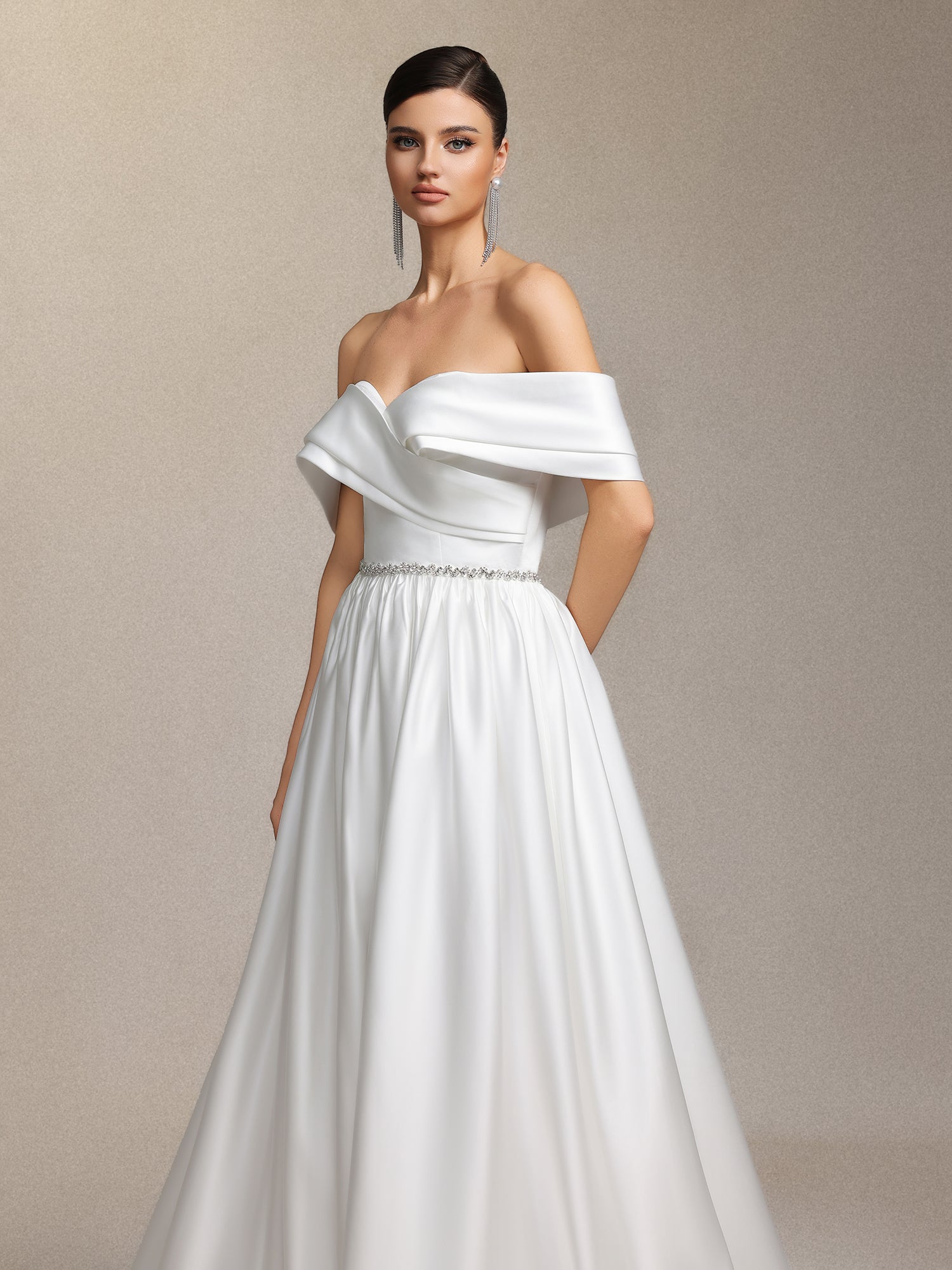 Sefa off-shoulder maxi style wedding dress