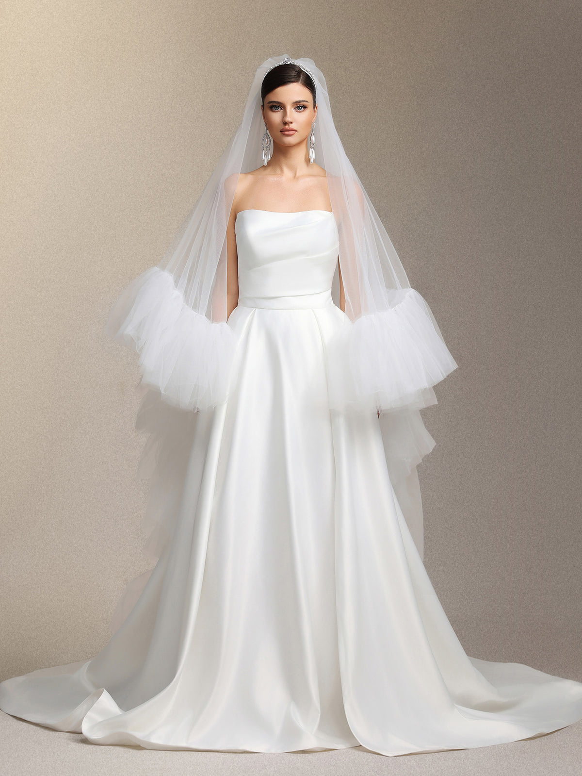 Yahir Strapless and slit wedding maxi dress