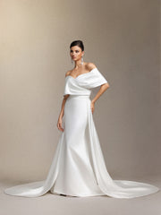 Quinta off-shoulder fish tail maxi wedding dress